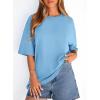 image:imagePRETTYGARDEN Womens 2026 Spring Going Out Tops Casual Short Sleeve Crewneck Loose Fit Basic Oversized T Shirts Summer OutfitsSky Blue