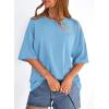 image:imagePRETTYGARDEN Womens 2026 Spring Going Out Tops Casual Short Sleeve Crewneck Loose Fit Basic Oversized T Shirts Summer OutfitsSky Blue