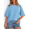 image:imagePRETTYGARDEN Womens 2026 Spring Going Out Tops Casual Short Sleeve Crewneck Loose Fit Basic Oversized T Shirts Summer OutfitsSky Blue