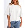 image:imagePRETTYGARDEN Womens 2026 Spring Going Out Tops Casual Short Sleeve Crewneck Loose Fit Basic Oversized T Shirts Summer OutfitsWhite