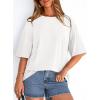 image:imagePRETTYGARDEN Womens 2026 Spring Going Out Tops Casual Short Sleeve Crewneck Loose Fit Basic Oversized T Shirts Summer OutfitsWhite