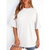 image:imagePRETTYGARDEN Womens 2026 Spring Going Out Tops Casual Short Sleeve Crewneck Loose Fit Basic Oversized T Shirts Summer OutfitsWhite