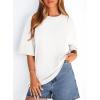 image:imagePRETTYGARDEN Womens 2026 Spring Going Out Tops Casual Short Sleeve Crewneck Loose Fit Basic Oversized T Shirts Summer OutfitsWhite