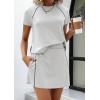 image:imagePRETTYGARDEN Womens 2026 Summer 2 Piece Skirt Sets Short Sleeve Shirts Tops Skorts Matching Workout Clothes Travel OutfitsLight Grey