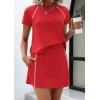 image:imagePRETTYGARDEN Womens 2026 Summer 2 Piece Skirt Sets Short Sleeve Shirts Tops Skorts Matching Workout Clothes Travel OutfitsRed