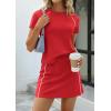 image:imagePRETTYGARDEN Womens 2026 Summer 2 Piece Skirt Sets Short Sleeve Shirts Tops Skorts Matching Workout Clothes Travel OutfitsRed