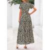image:imagePRETTYGARDEN Womens 2026 Summer Boho Maxi Dresses Floral Short Sleeve V Neck A Line Tiered Flowy Long Beach Vacation DressBlack