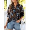 image:imagePRETTYGARDEN Womens 2026 Summer Floral Blouses Dressy Casual Half Sleeve V Neck Going Out Boho Tops Spring Fashion ClothingCoffee