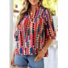 image:imagePRETTYGARDEN Womens 2026 Summer Floral Blouses Dressy Casual Half Sleeve V Neck Going Out Boho Tops Spring Fashion ClothingMulticolored