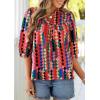 image:imagePRETTYGARDEN Womens 2026 Summer Floral Blouses Dressy Casual Half Sleeve V Neck Going Out Boho Tops Spring Fashion ClothingMulticolored