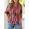image:imagePRETTYGARDEN Womens 2026 Summer Floral Blouses Dressy Casual Half Sleeve V Neck Going Out Boho Tops Spring Fashion ClothingMulticolored