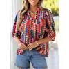 image:imagePRETTYGARDEN Womens 2026 Summer Floral Blouses Dressy Casual Half Sleeve V Neck Going Out Boho Tops Spring Fashion ClothingMulticolored