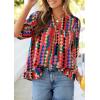 image:imagePRETTYGARDEN Womens 2026 Summer Floral Blouses Dressy Casual Half Sleeve V Neck Going Out Boho Tops Spring Fashion ClothingMulticolored