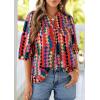 image:imagePRETTYGARDEN Womens 2026 Summer Floral Blouses Dressy Casual Half Sleeve V Neck Going Out Boho Tops Spring Fashion ClothingMulticolored
