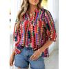 image:imagePRETTYGARDEN Womens 2026 Summer Floral Blouses Dressy Casual Half Sleeve V Neck Going Out Boho Tops Spring Fashion ClothingMulticolored