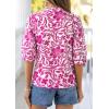 image:imagePRETTYGARDEN Womens 2026 Summer Floral Blouses Dressy Casual Half Sleeve V Neck Going Out Boho Tops Spring Fashion ClothingRose Red