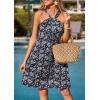 image:imagePRETTYGARDEN Womens 2026 Summer Halter Mini Dress Sleeveless Boho Floral Short Sundress Casual Flowy Beach DressesDark Blue Floral