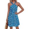 image:imagePRETTYGARDEN Womens 2026 Summer Halter Mini Dress Sleeveless Boho Floral Short Sundress Casual Flowy Beach DressesFloral Blue