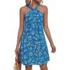 image:imagePRETTYGARDEN Womens 2026 Summer Halter Mini Dress Sleeveless Boho Floral Short Sundress Casual Flowy Beach DressesFloral Blue