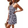 image:imagePRETTYGARDEN Womens 2026 Summer Halter Mini Dress Sleeveless Boho Floral Short Sundress Casual Flowy Beach DressesLeopard Black
