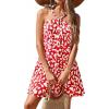image:imagePRETTYGARDEN Womens 2026 Summer Halter Mini Dress Sleeveless Boho Floral Short Sundress Casual Flowy Beach DressesRed Leopard
