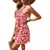 image:imagePRETTYGARDEN Womens 2026 Summer Halter Mini Dress Sleeveless Boho Floral Short Sundress Casual Flowy Beach DressesRed Leopard