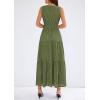image:imagePRETTYGARDEN Womens 2026 Summer Maxi Dresses Sleeveless Sundresses V Neck Eyelet A Line Long Flowy Spring Wedding Guest DressArmy Green