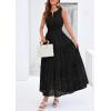 image:imagePRETTYGARDEN Womens 2026 Summer Maxi Dresses Sleeveless Sundresses V Neck Eyelet A Line Long Flowy Spring Wedding Guest DressBlack