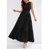 image:imagePRETTYGARDEN Womens 2026 Summer Maxi Dresses Sleeveless Sundresses V Neck Eyelet A Line Long Flowy Spring Wedding Guest DressBlack