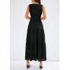 image:imagePRETTYGARDEN Womens 2026 Summer Maxi Dresses Sleeveless Sundresses V Neck Eyelet A Line Long Flowy Spring Wedding Guest DressBlack