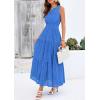 image:imagePRETTYGARDEN Womens 2026 Summer Maxi Dresses Sleeveless Sundresses V Neck Eyelet A Line Long Flowy Spring Wedding Guest DressBlue