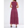 image:imagePRETTYGARDEN Womens 2026 Summer Maxi Dresses Sleeveless Sundresses V Neck Eyelet A Line Long Flowy Spring Wedding Guest DressBurgundy