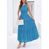 image:imagePRETTYGARDEN Womens 2026 Summer Maxi Dresses Sleeveless Sundresses V Neck Eyelet A Line Long Flowy Spring Wedding Guest DressLake Blue