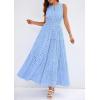 image:imagePRETTYGARDEN Womens 2026 Summer Maxi Dresses Sleeveless Sundresses V Neck Eyelet A Line Long Flowy Spring Wedding Guest DressLight Blue