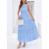 image:imagePRETTYGARDEN Womens 2026 Summer Maxi Dresses Sleeveless Sundresses V Neck Eyelet A Line Long Flowy Spring Wedding Guest DressLight Blue