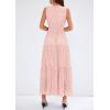 image:imagePRETTYGARDEN Womens 2026 Summer Maxi Dresses Sleeveless Sundresses V Neck Eyelet A Line Long Flowy Spring Wedding Guest DressPink