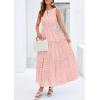 image:imagePRETTYGARDEN Womens 2026 Summer Maxi Dresses Sleeveless Sundresses V Neck Eyelet A Line Long Flowy Spring Wedding Guest DressPink