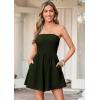 image:imagePRETTYGARDEN Womens 2026 Summer Rompers Dressy Casual Strapless Shorts One Piece Jumpsuits Date Night Beach Vacation OutfitsDark Green