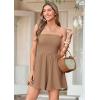image:imagePRETTYGARDEN Womens 2026 Summer Rompers Dressy Casual Strapless Shorts One Piece Jumpsuits Date Night Beach Vacation OutfitsKhaki