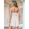 image:imagePRETTYGARDEN Womens 2026 Summer Rompers Dressy Casual Strapless Shorts One Piece Jumpsuits Date Night Beach Vacation OutfitsWhite