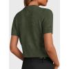 image:imagePRETTYGARDEN Womens Casual Summer Short Sleeve Cardigans 2026 Button Down Knitted Sweater Basic Crew Neck Crop TopsArmy Green