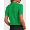 image:imagePRETTYGARDEN Womens Casual Summer Short Sleeve Cardigans 2026 Button Down Knitted Sweater Basic Crew Neck Crop TopsGreen