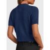 image:imagePRETTYGARDEN Womens Casual Summer Short Sleeve Cardigans 2026 Button Down Knitted Sweater Basic Crew Neck Crop TopsNavy Blue