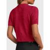 image:imagePRETTYGARDEN Womens Casual Summer Short Sleeve Cardigans 2026 Button Down Knitted Sweater Basic Crew Neck Crop TopsRed