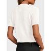 image:imagePRETTYGARDEN Womens Casual Summer Short Sleeve Cardigans 2026 Button Down Knitted Sweater Basic Crew Neck Crop TopsWhite
