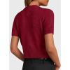 image:imagePRETTYGARDEN Womens Casual Summer Short Sleeve Cardigans 2026 Button Down Knitted Sweater Basic Crew Neck Crop TopsWine Red