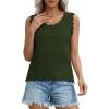 image:imagePRETTYGARDEN Womens Crochet Tank Tops 2026 Summer Spring Sleeveless Tops Cute Sweater Vest Trendy Boho Beach Vacation ClothesArmy Green
