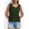 image:imagePRETTYGARDEN Womens Crochet Tank Tops 2026 Summer Spring Sleeveless Tops Cute Sweater Vest Trendy Boho Beach Vacation ClothesArmy Green
