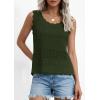 image:imagePRETTYGARDEN Womens Crochet Tank Tops 2026 Summer Spring Sleeveless Tops Cute Sweater Vest Trendy Boho Beach Vacation ClothesArmy Green