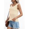 image:imagePRETTYGARDEN Womens Crochet Tank Tops 2026 Summer Spring Sleeveless Tops Cute Sweater Vest Trendy Boho Beach Vacation ClothesBeige